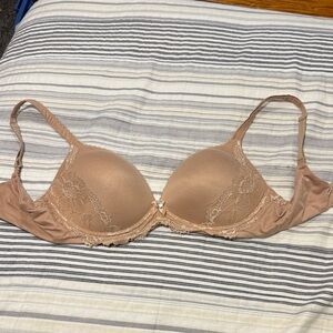 Victoria's Secret Lace Accent Bra in Tan
